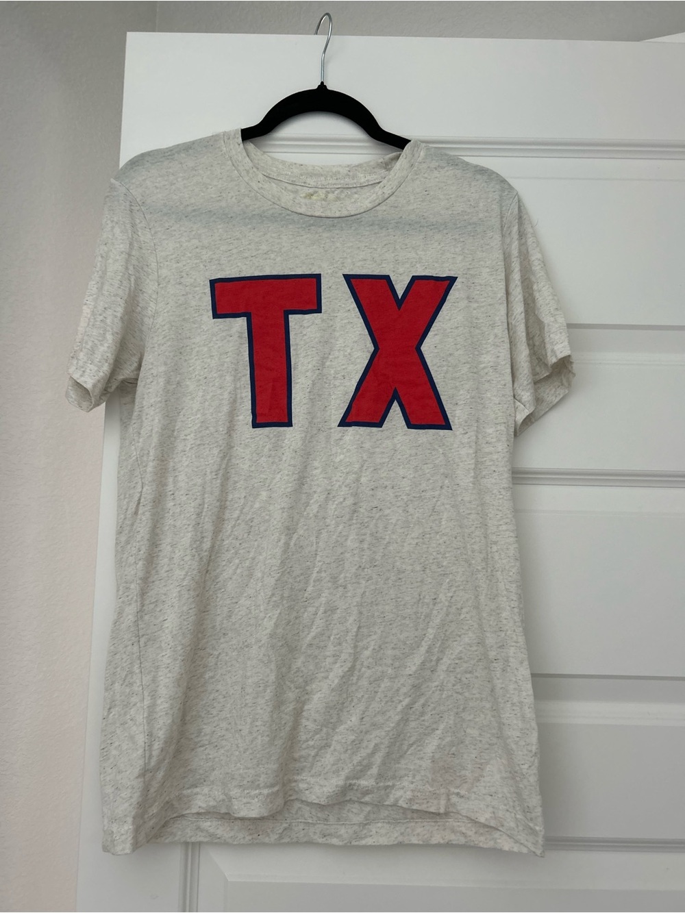 TX Graphic Tee in Red on Heather White